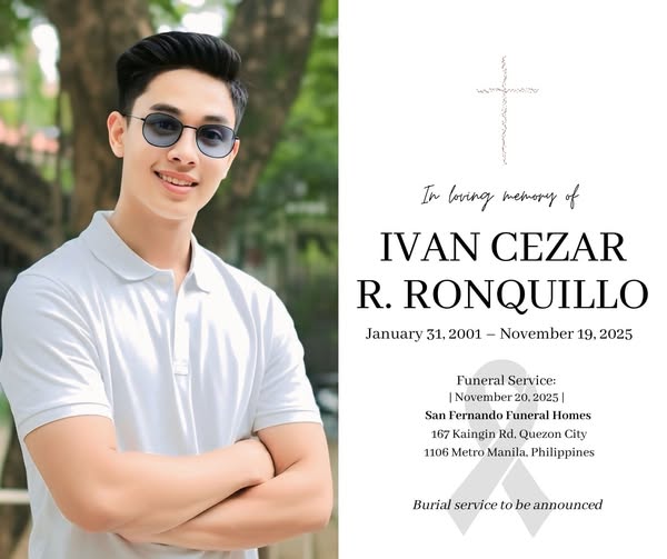 Ivan Cezar R. Ronquillo Obituary, Death: Beloved Resident Has Passed Away